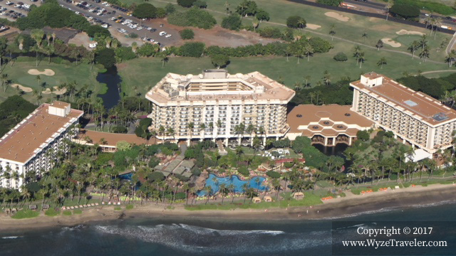 Aerial view of the Hyatt from our helicopter tour