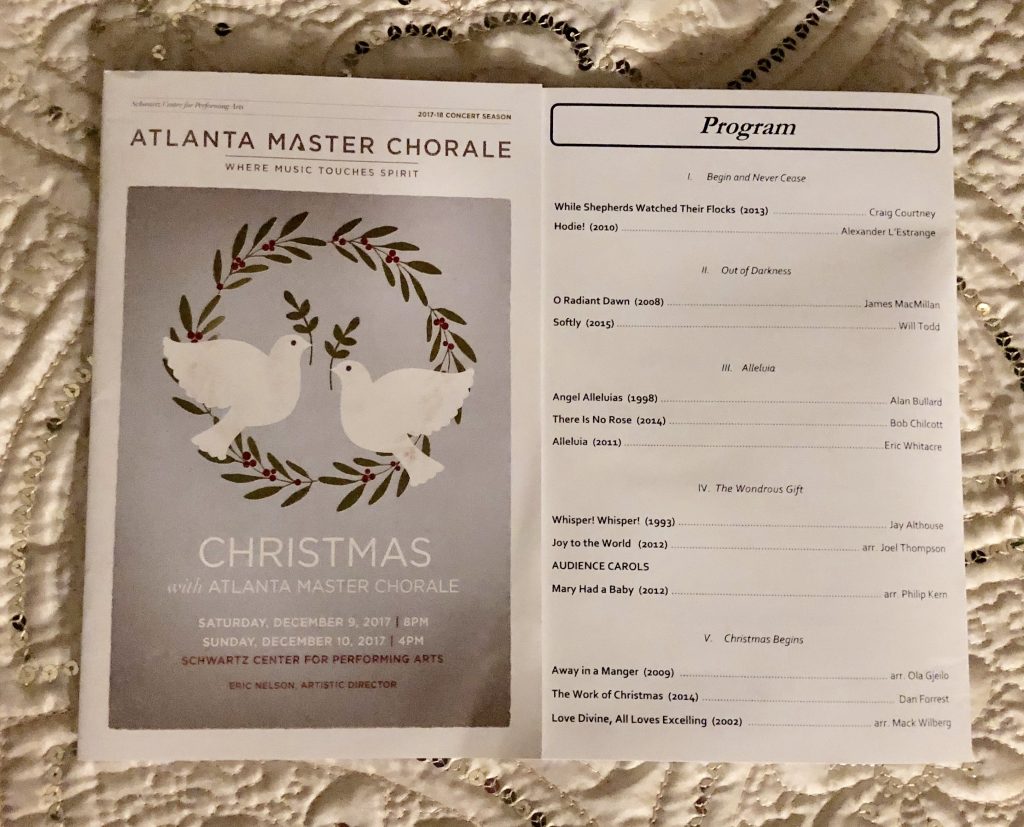 Atlanta Master Chorale Program 2017